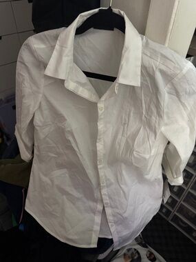 Classic White Button-Up Shirt sz small
